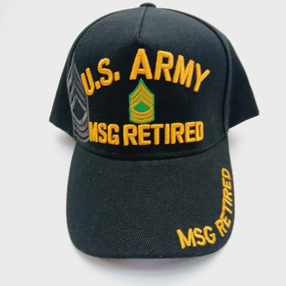 U.S. Army MSG Retired Black Cap